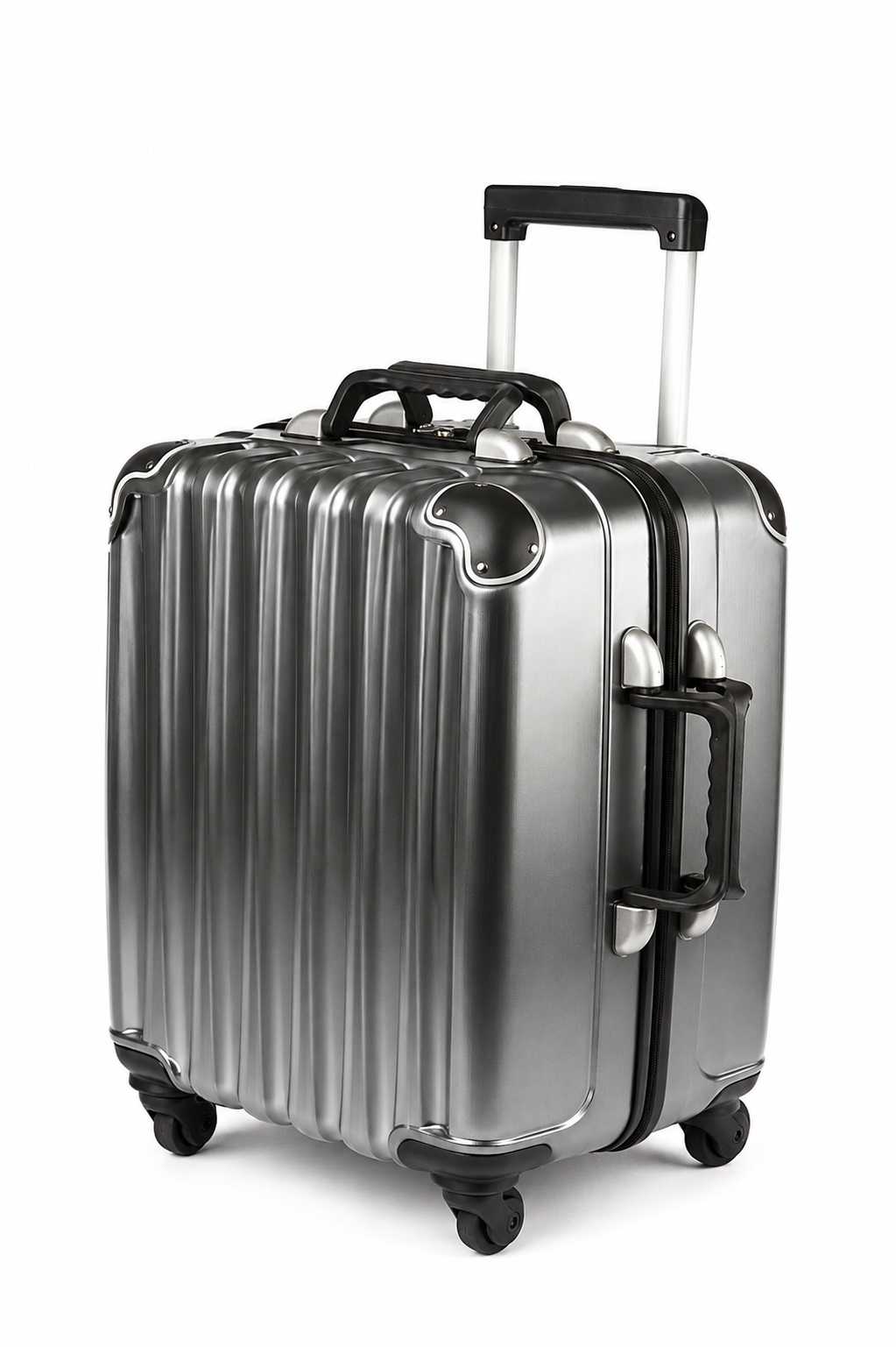 Petite Silver 8-Bottle Wine Suitcase