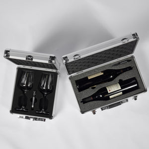 VinBottle and VinGlass Case Bundle - Carry Cases for Two Wine Bottles and Two Wine Glasses CG