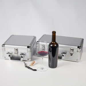 VinBottle and VinGlass Case Bundle - Carry Cases for Two Wine Bottles and Two Wine Glasses CG