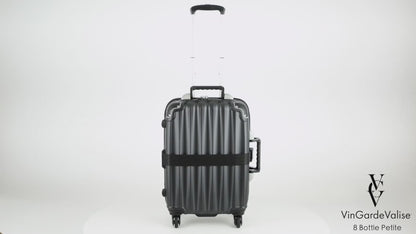 Petite Black 8-Bottle Wine Suitcase